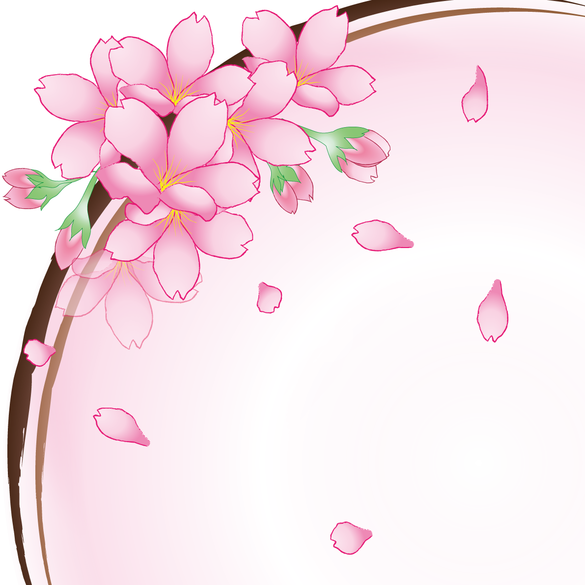 桜 リアル フレーム枠 背景イラスト無料 フリー91070に写真・文字を入れる