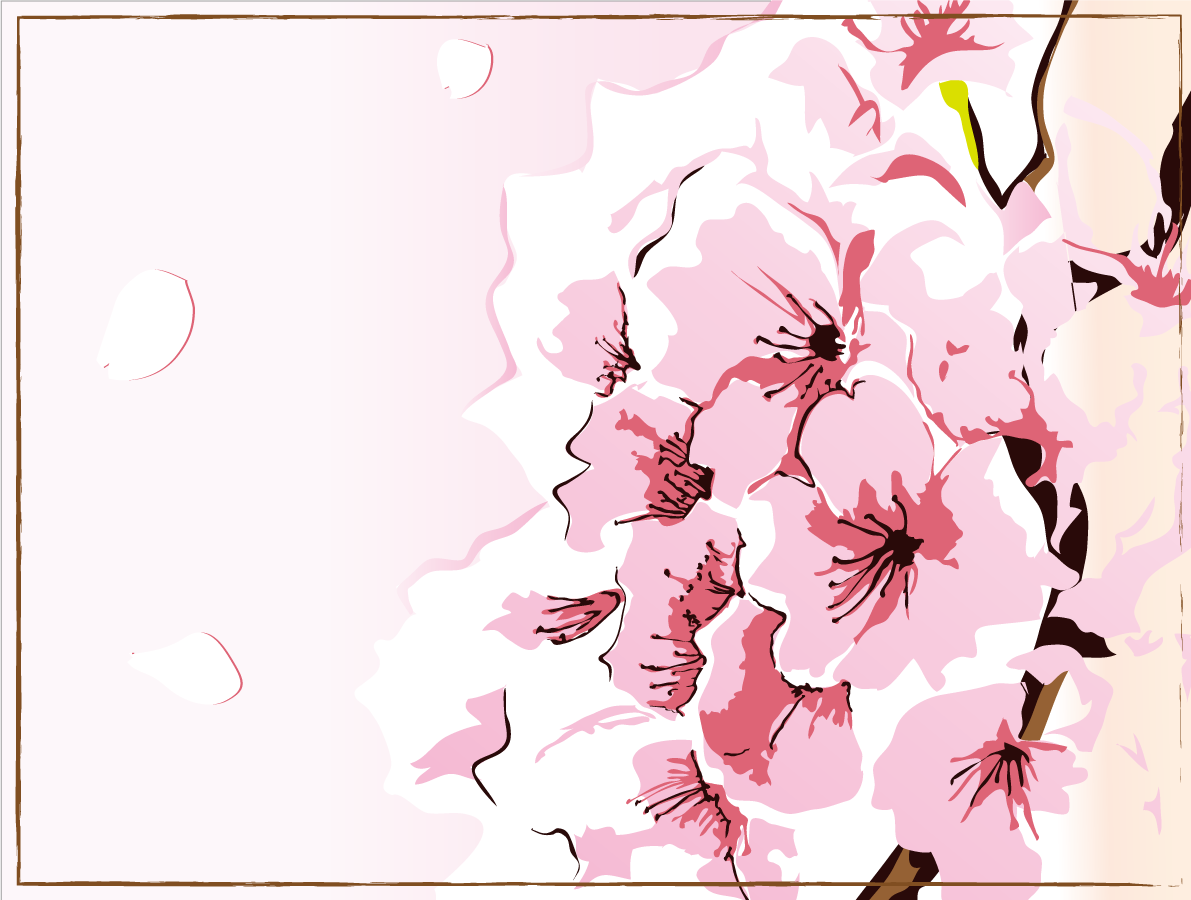 桜 背景 フレーム枠 リアル イラスト無料 フリー91073に写真・文字を入れる
