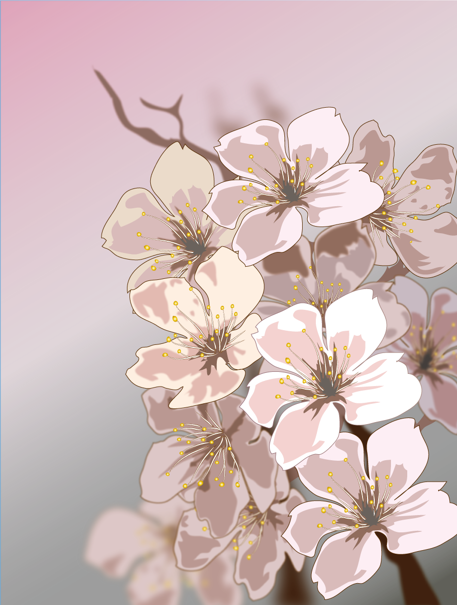 桜 背景 リアル イラスト無料 フリー91074に写真・文字を入れる