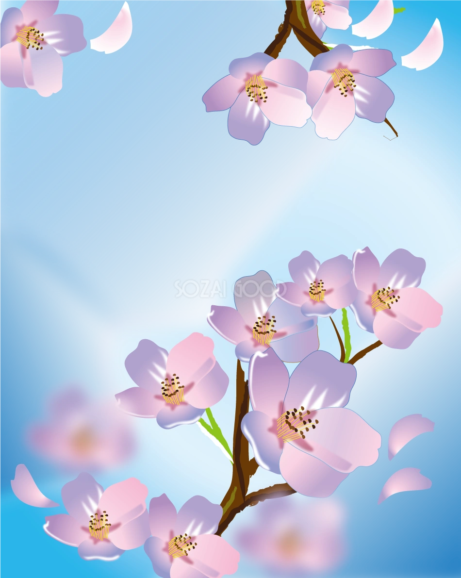桜 背景 綺麗 青空 イラスト無料 フリー91081