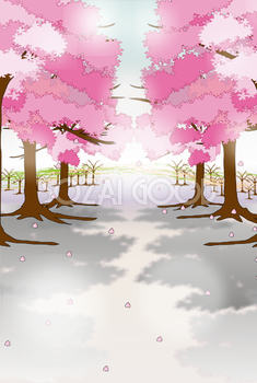 桜の木 背景 イラスト無料 フリー91086