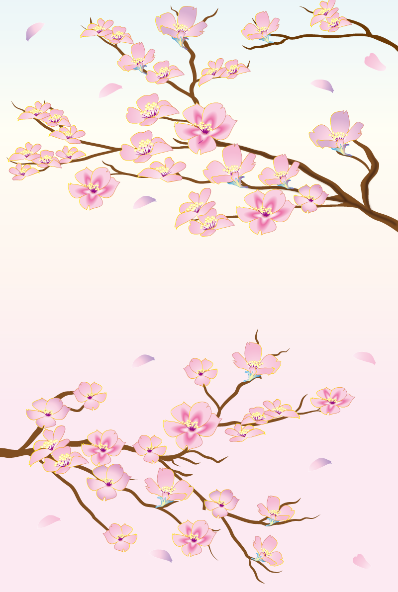 桜の枝 背景 イラスト無料 フリー91087に写真・文字を入れる