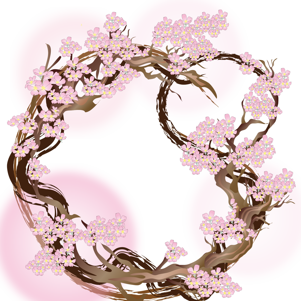 桜の木 枝 フレーム枠 背景 和風 イラスト無料 フリー91088に写真・文字を入れる
