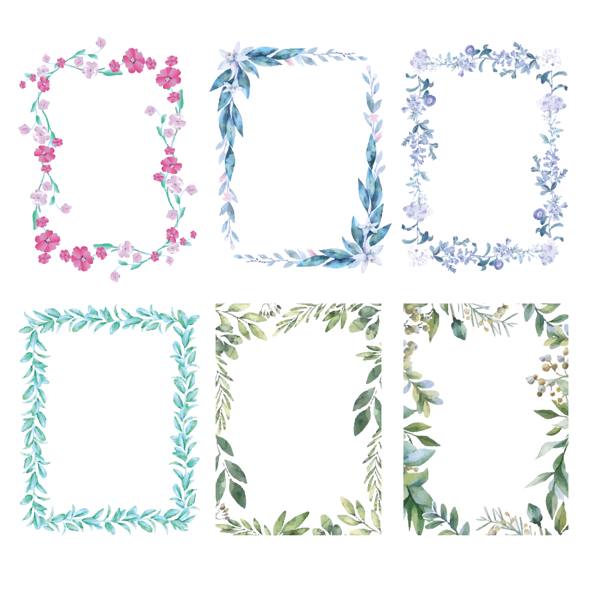 おしゃれ フレーム枠 縦 イラスト ボタニカル シリーズ３ セット素材集 無料 フリー91356に写真・文字を入れる