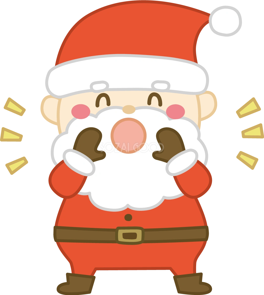 笑顔で叫ぶサンタクロース かわいい クリスマス イラスト無料 フリー91519