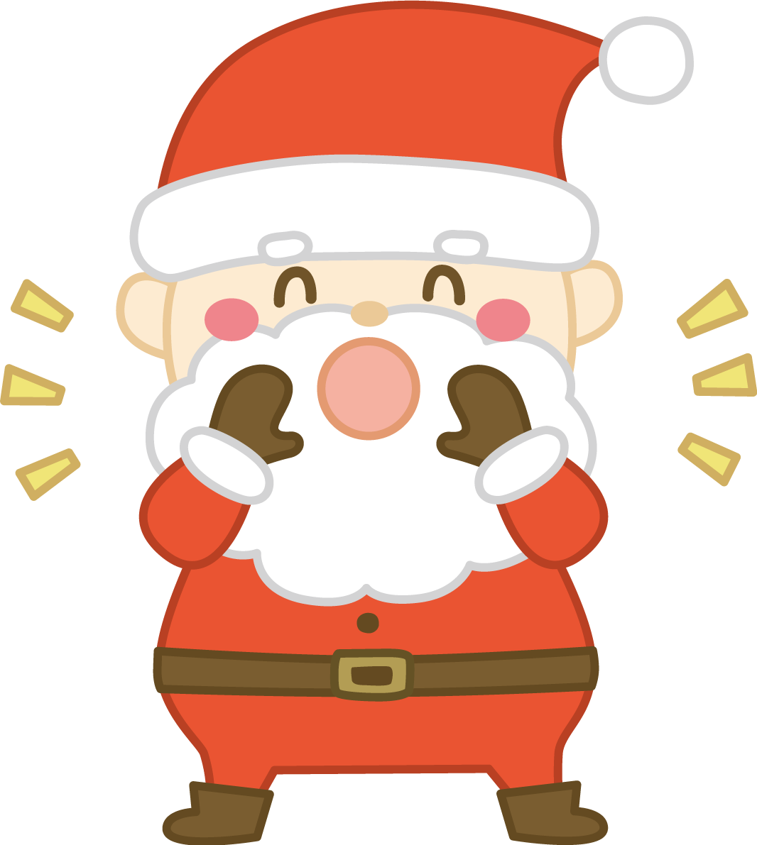 笑顔で叫ぶサンタクロース かわいい クリスマス イラスト無料 フリー91519に写真・文字を入れる
