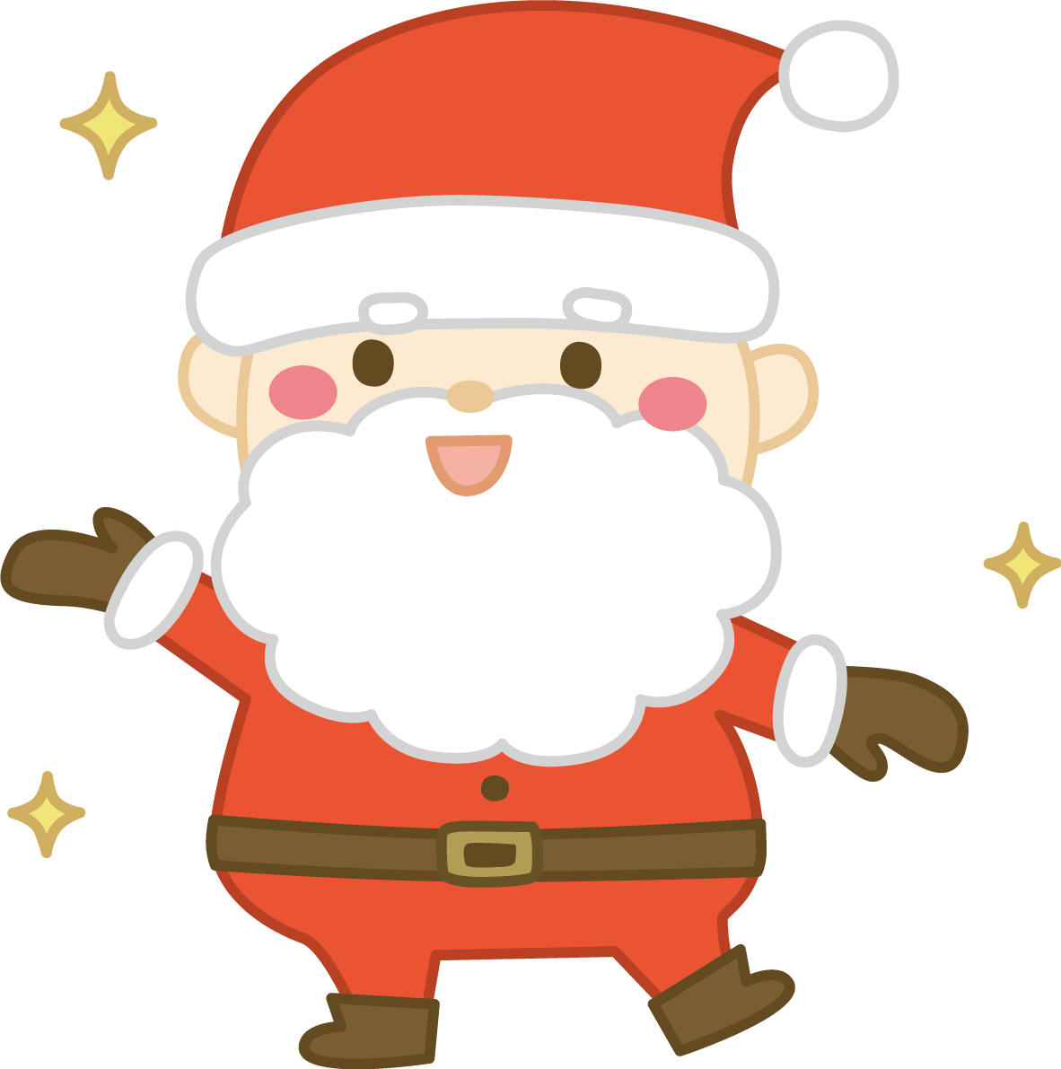 笑顔で右側を紹介するサンタクロース かわいい クリスマス イラスト無料 フリー91545に写真・文字を入れる