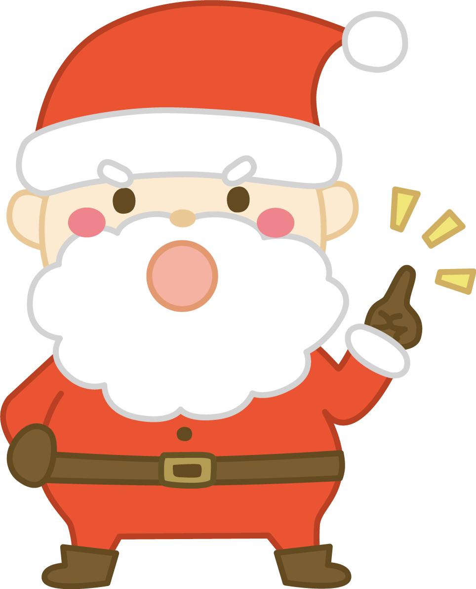注意するサンタクロース かわいい クリスマス イラスト無料 フリー91559に写真・文字を入れる