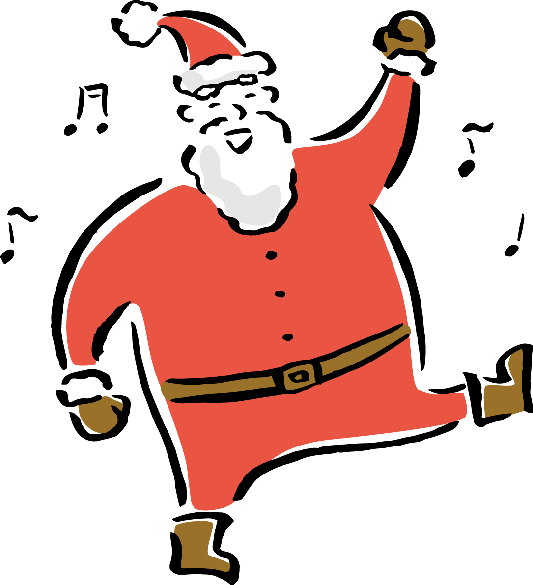 踊るサンタクロース おしゃれ筆書き風 クリスマス イラスト無料 フリー91561に写真・文字を入れる