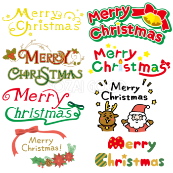 Merry Christmas（メリークリスマス） 文字 ロゴ セット素材集 無料 フリー91566