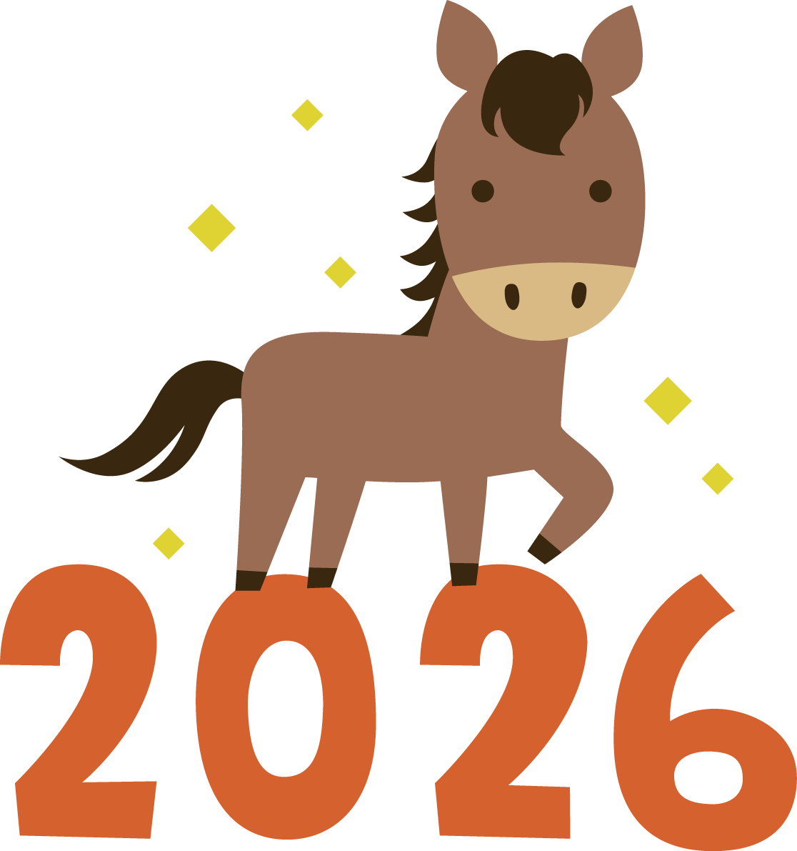 2026の上に馬 かわいい 午年イラスト 無料 フリー91786に写真・文字を入れる