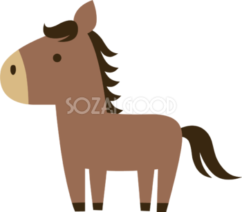 横向きの馬 かわいい 2026 午年イラスト 無料 フリー91789