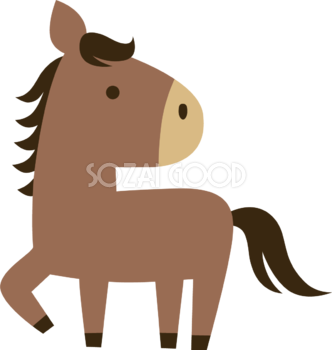 振り返る馬 かわいい 2026 午年イラスト 無料 フリー91793