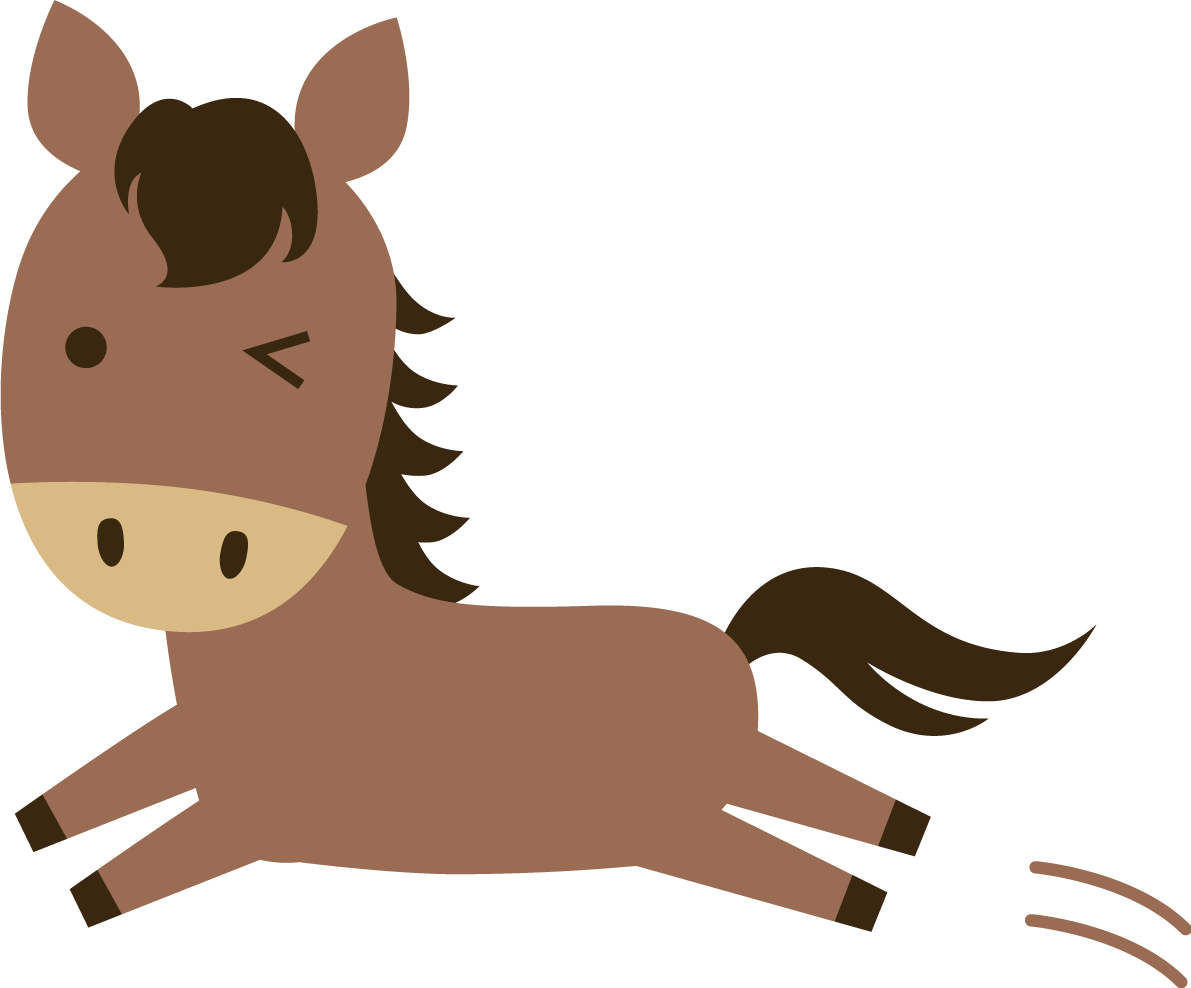 走りながらウインクする馬 かわいい 2026 午年イラスト 無料 フリー91797に写真・文字を入れる
