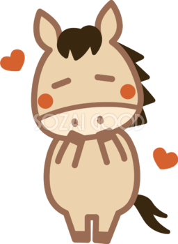 恥ずかしそうに首を傾げる馬 かわいい 2026 午年イラスト 無料 フリー91828