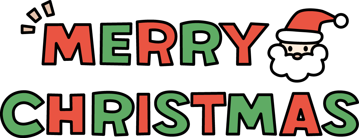 MERRY CHRISTMASのロゴとサンタクロースの顔 かわいい クリスマス イラスト 無料 フリー91970に写真・文字を入れる