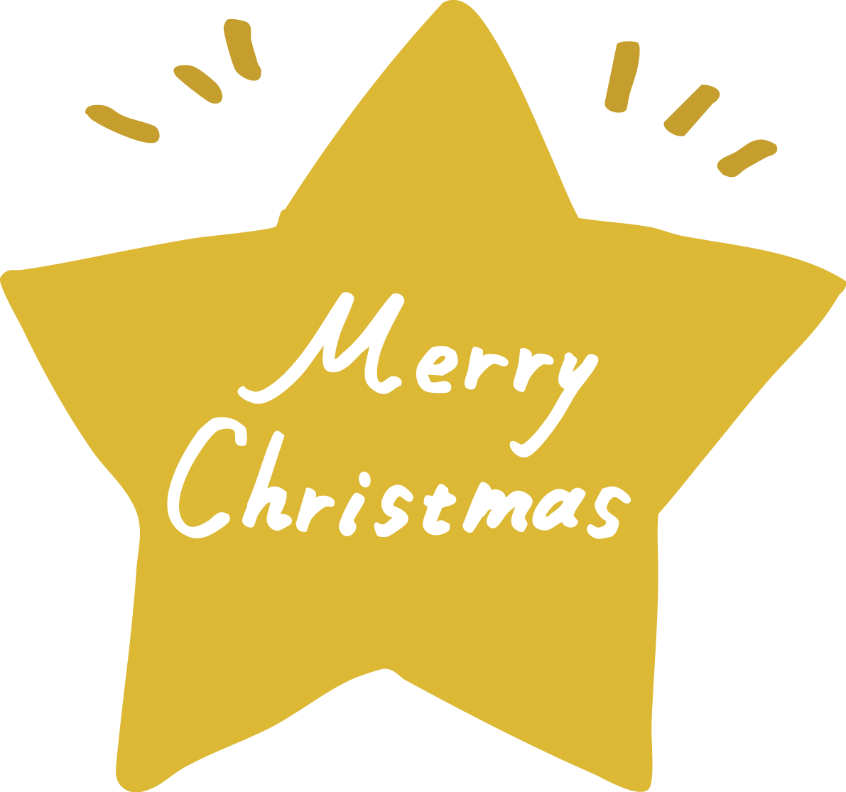 星型の中にMerry Christmasのロゴ かわいい 文字 クリスマス イラスト 無料 フリー91985に写真・文字を入れる