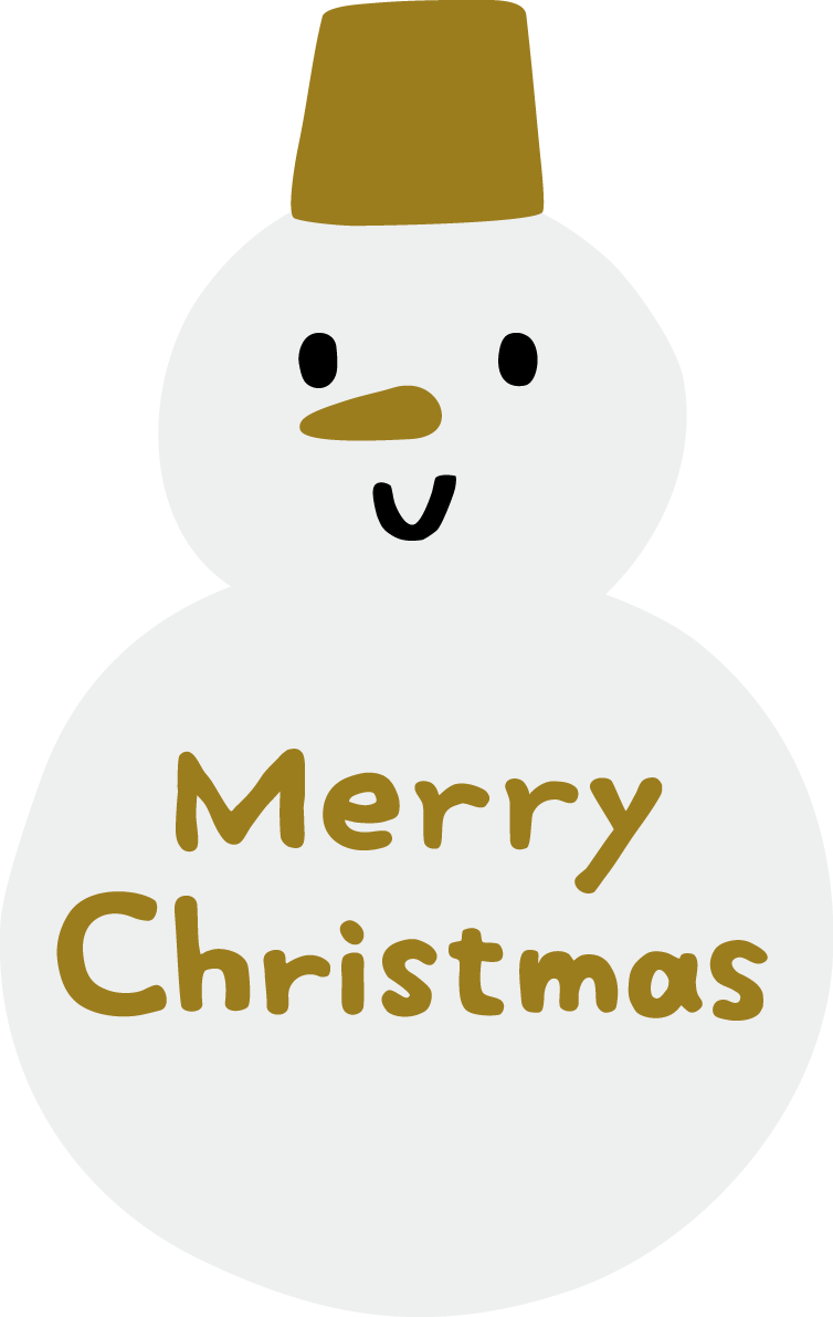 雪だるまとMerry Christmasのロゴ かわいい 文字 クリスマス イラスト 無料 フリー91987に写真・文字を入れる