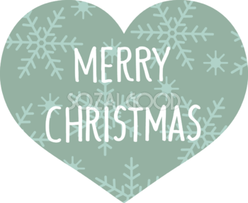 雪の結晶模様のハートとCHRISTMASのロゴ かわいい 文字 クリスマス イラスト 無料 フリー91988