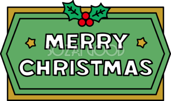 柊とMERRY CHRISTMASのロゴの看板 かわいい  文字 クリスマス イラスト 無料 フリー91990