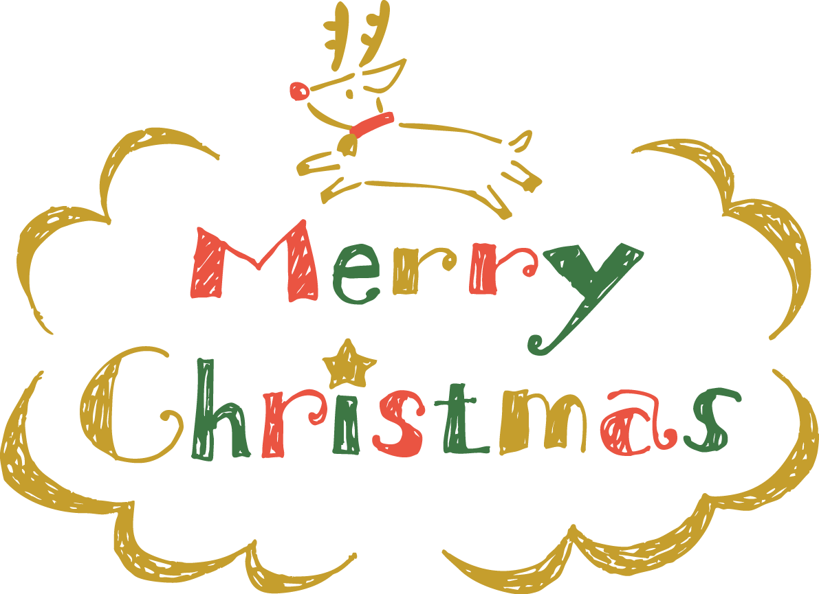 Merry Christmasのロゴとトナカイ おしゃれ 文字 クリスマス イラスト 無料 フリー91994に写真・文字を入れる