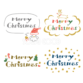 Merry Christmas（メリークリスマス） 文字 ロゴ サンタクロース セット素材集 無料 フリー91996