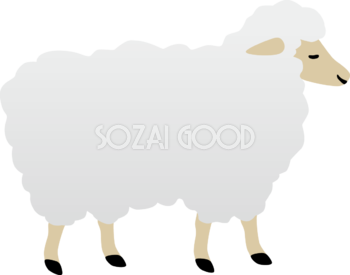 横向きで目を閉じる羊 かっこいい 2027 未年イラスト 無料 フリー91999