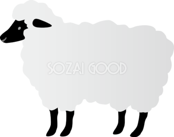 横向きの黒い羊 かっこいい 2027 未年イラスト 無料 フリー92000