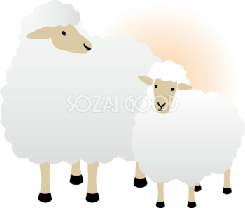 親子の羊 かっこいい 2027 未年イラスト 無料 フリー92009