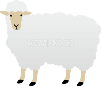 正面に顔を向ける羊 かっこいい 2027 未年イラスト 無料 フリー92012