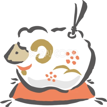 座布団に乗った羊の土鈴