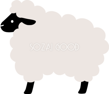 横向きの黒い羊 かわいい 2027 未年イラスト 無料 フリー92081
