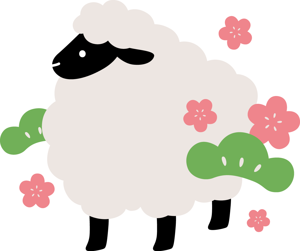 松と梅と斜め向きの黒い羊 かわいい 2027 未年イラスト 無料 フリー92085に写真・文字を入れる