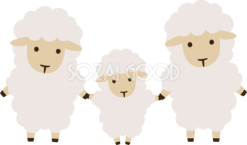 かわいい親子の羊 2027 未年イラスト 無料 フリー92087