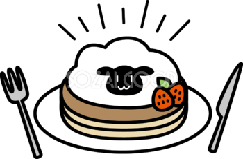 黒い羊のパンケーキ かわいい 2027 未年イラスト 無料 フリー92138