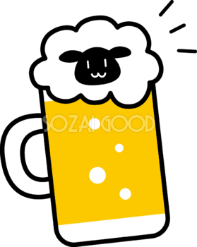 黒い羊のビール かわいい 2027 未年イラスト 無料 フリー92139