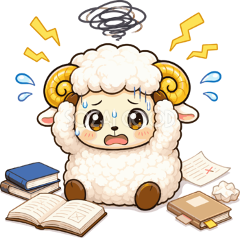 頭を抱える羊のイラスト無料 フリー92207