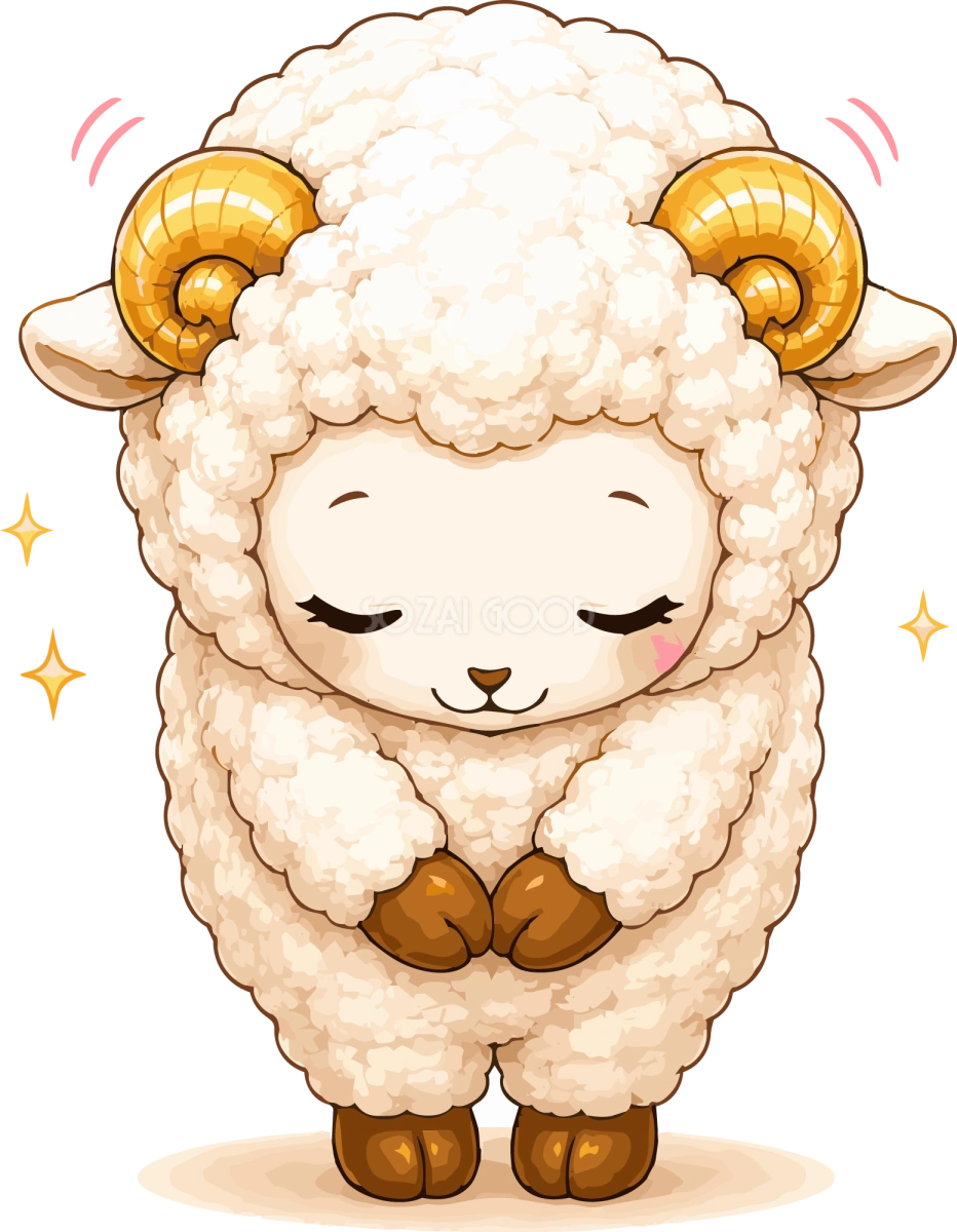 お辞儀をする羊のかわいいイラスト無料 フリー92222