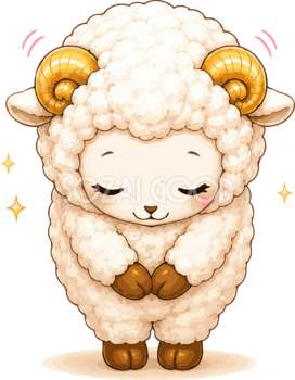 お辞儀をする羊のかわいいイラスト無料 フリー92222