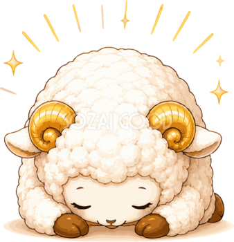深く土下座し感謝する羊のかわいいイラスト無料 フリー92229