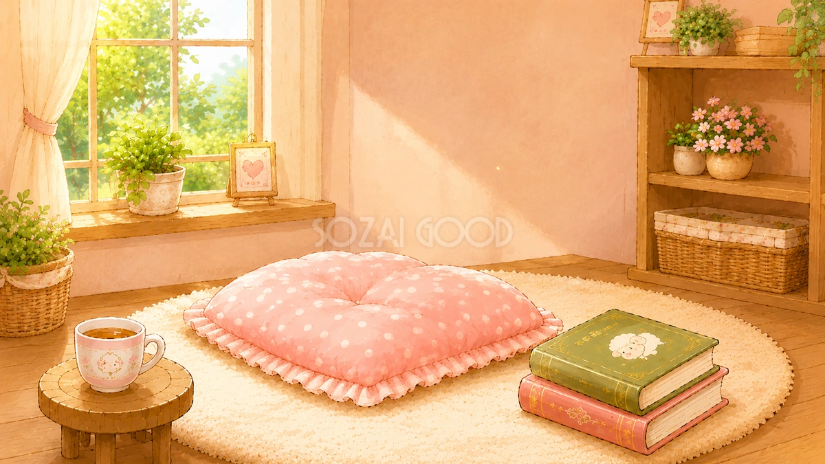 ゆっくり休む背景イラスト素材【無料PNG】フリー92288