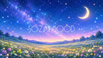 星空と癒やしの背景素材【無料PNG】フリー92290