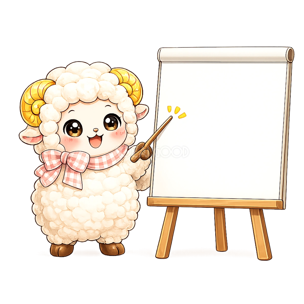 説明する羊のイラスト(無料・かわいいフリー素材)92295