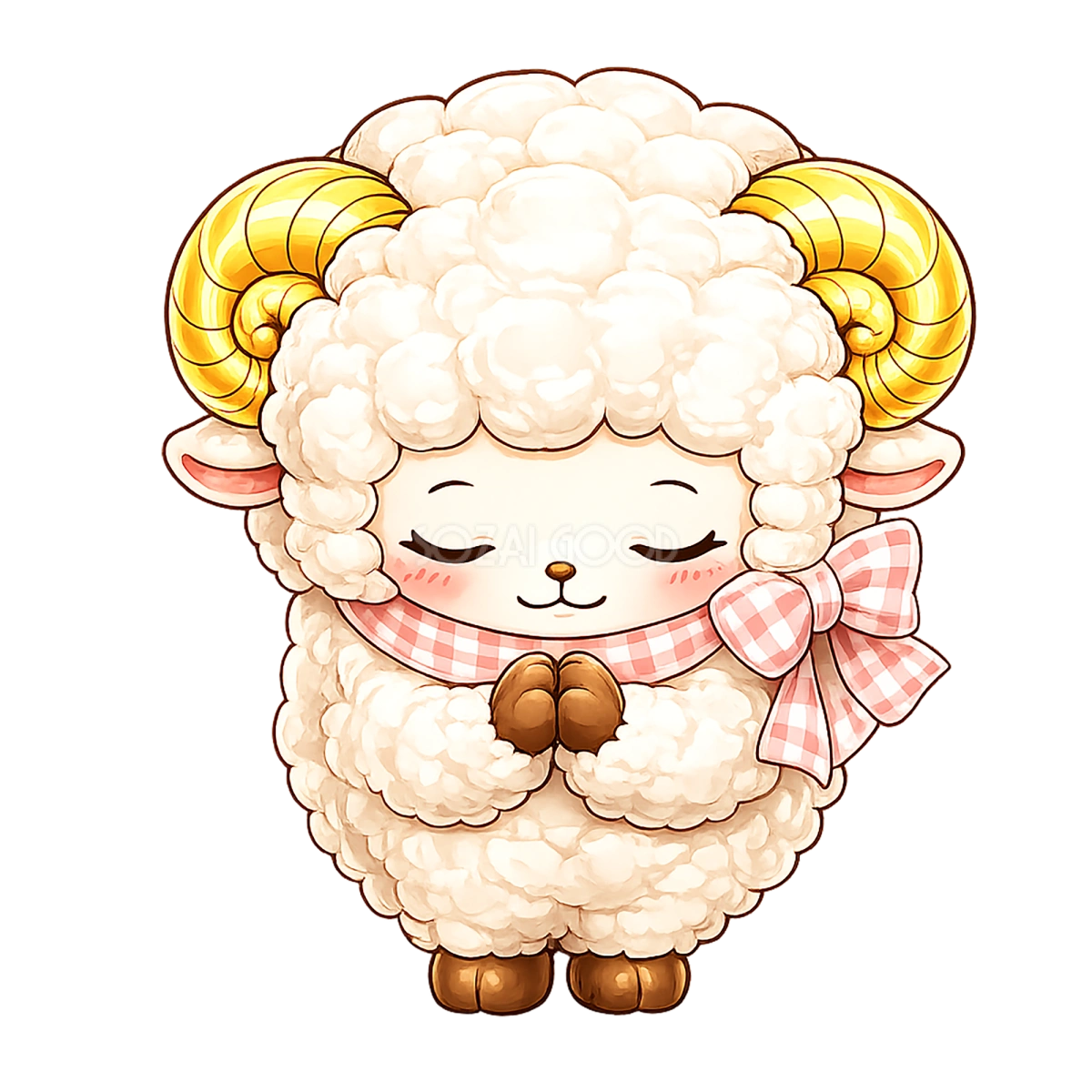 お辞儀する羊のイラスト(無料・かわいいフリー素材)92297