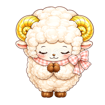 お辞儀する羊のイラスト（無料・かわいいフリー素材）92297
