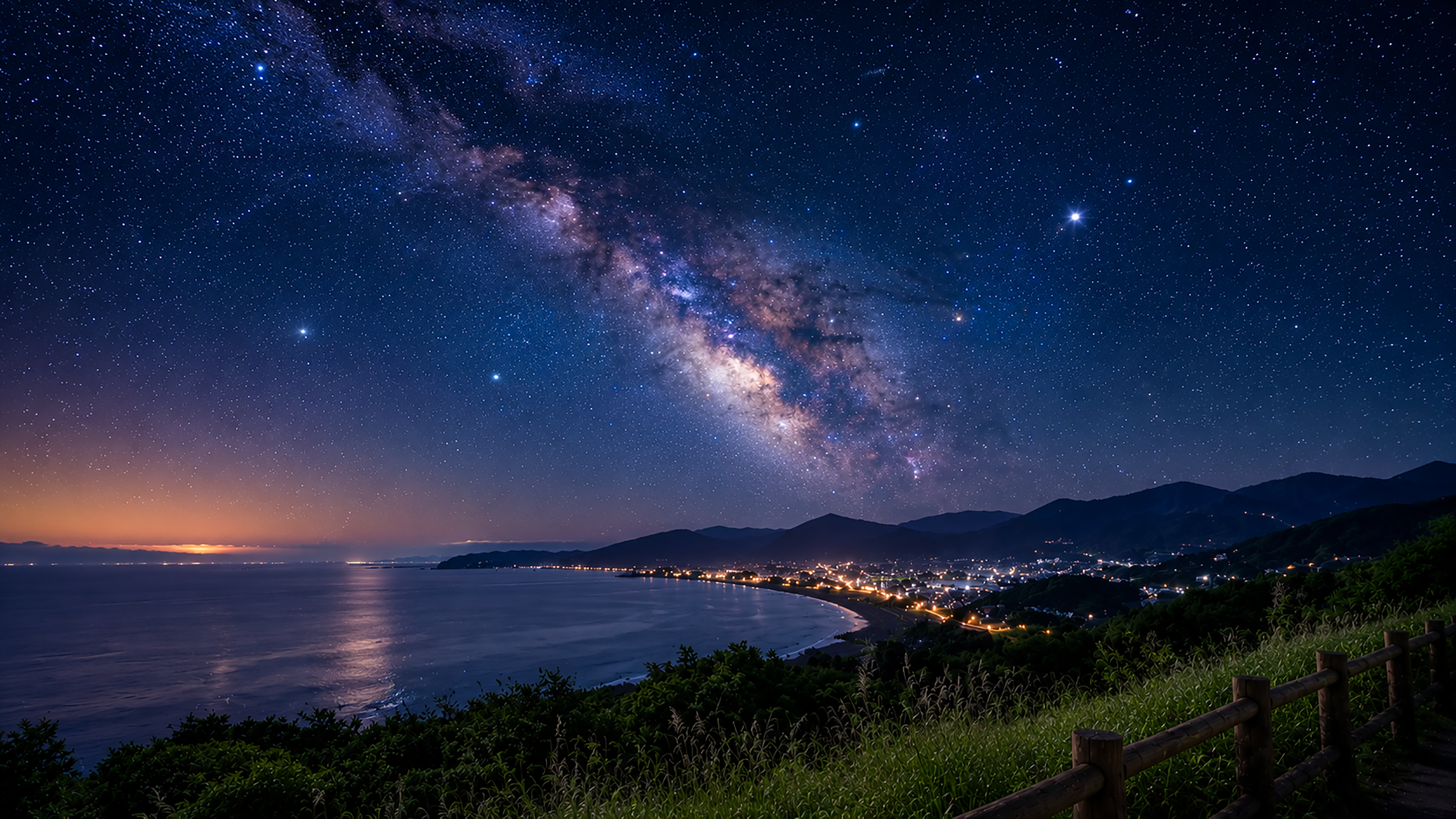 天の川の背景素材【無料PNG】星空が美しい夜空イラスト フリー92315に写真・文字を入れる