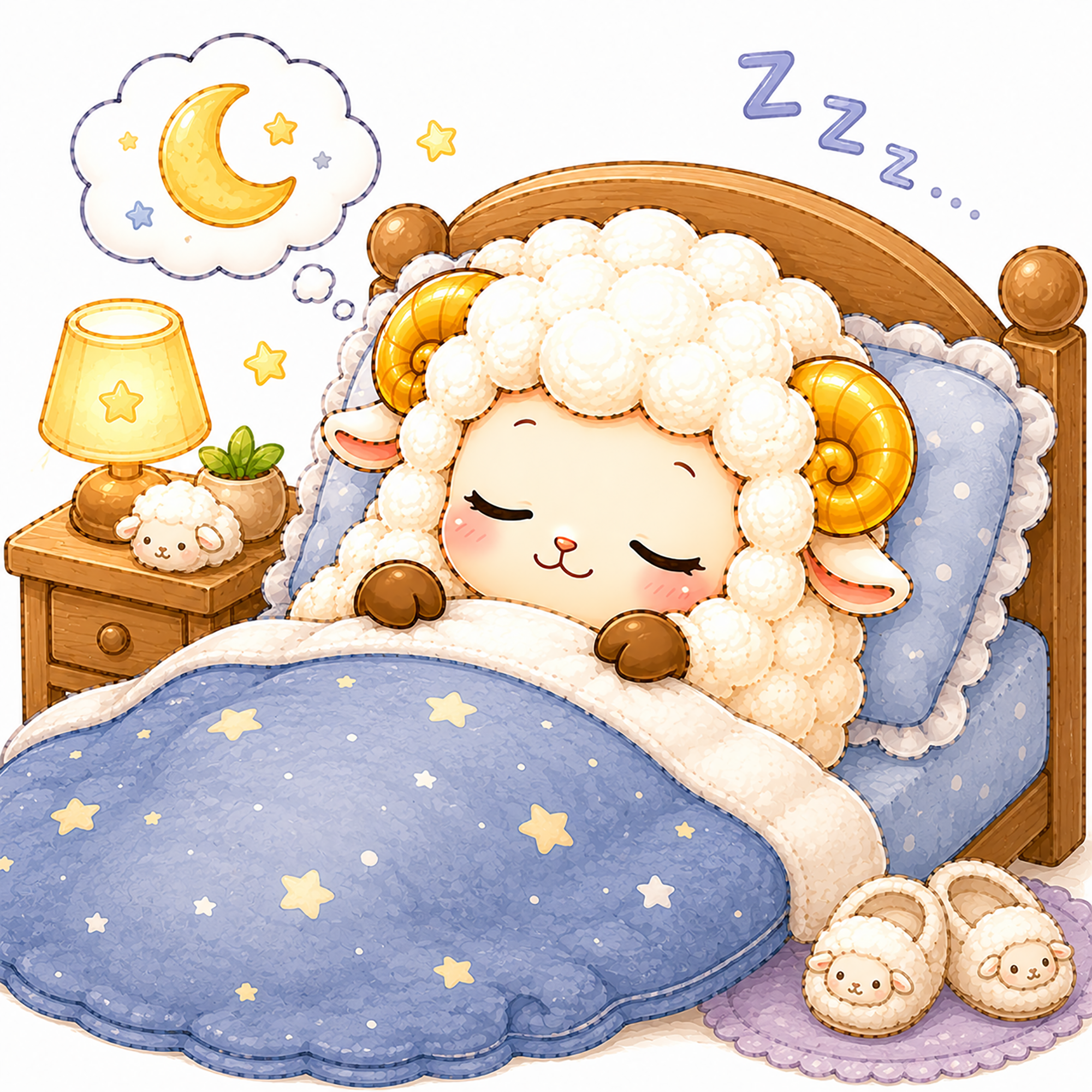 ぐっすり眠る羊のイラスト【無料PNG素材】フリー92360に写真・文字を入れる