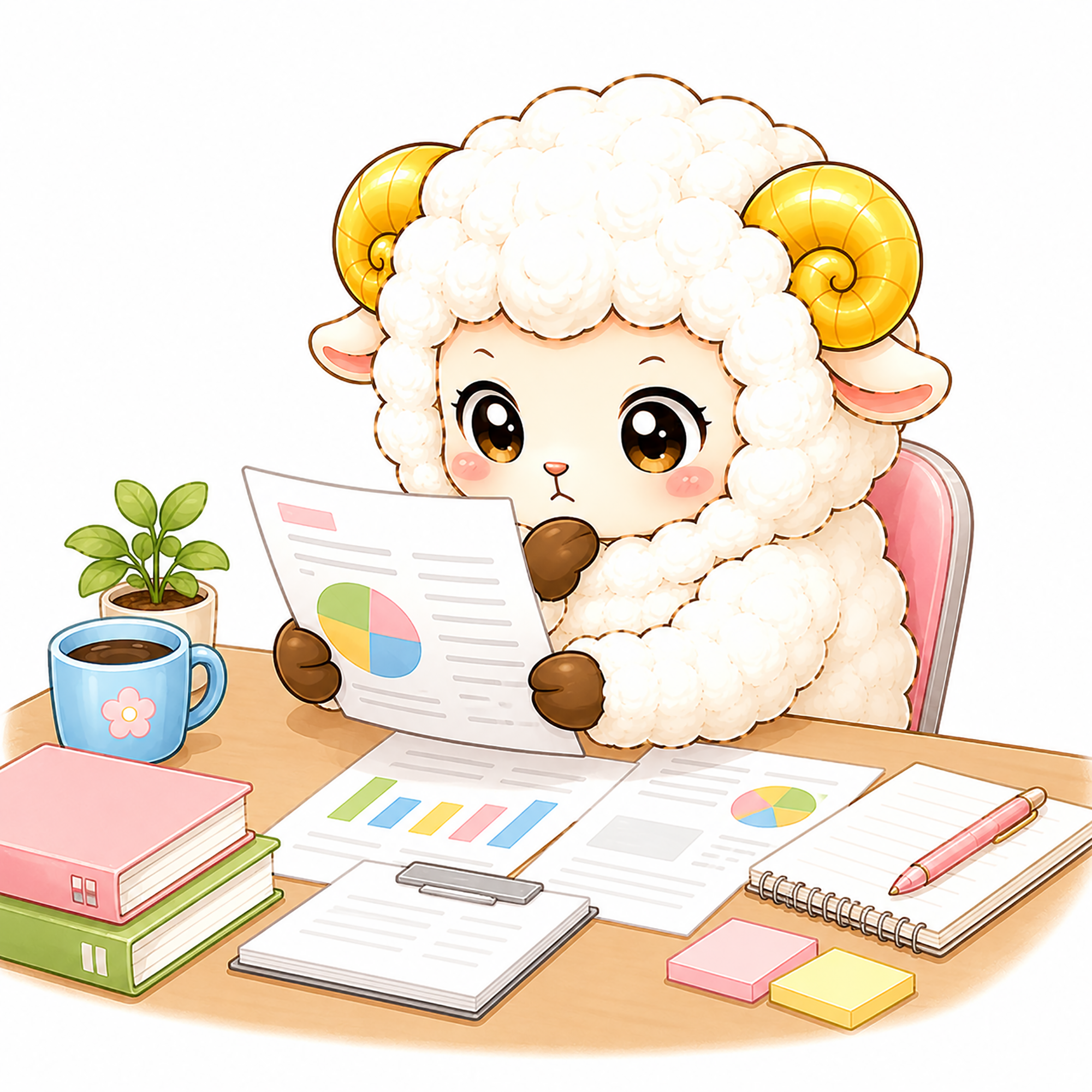 資料を見る羊のイラスト【無料イラスト】フリー92364に写真・文字を入れる