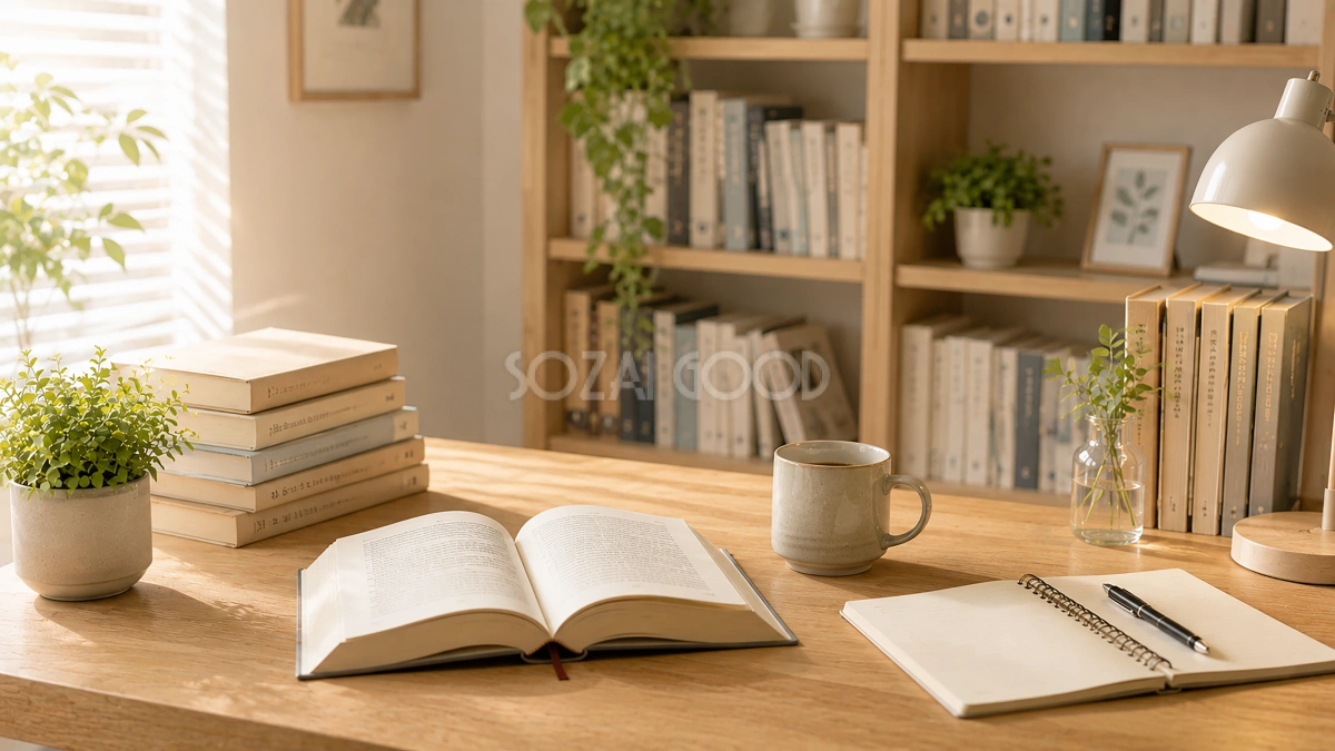 読書と勉強背景イラスト【無料】フリー92380