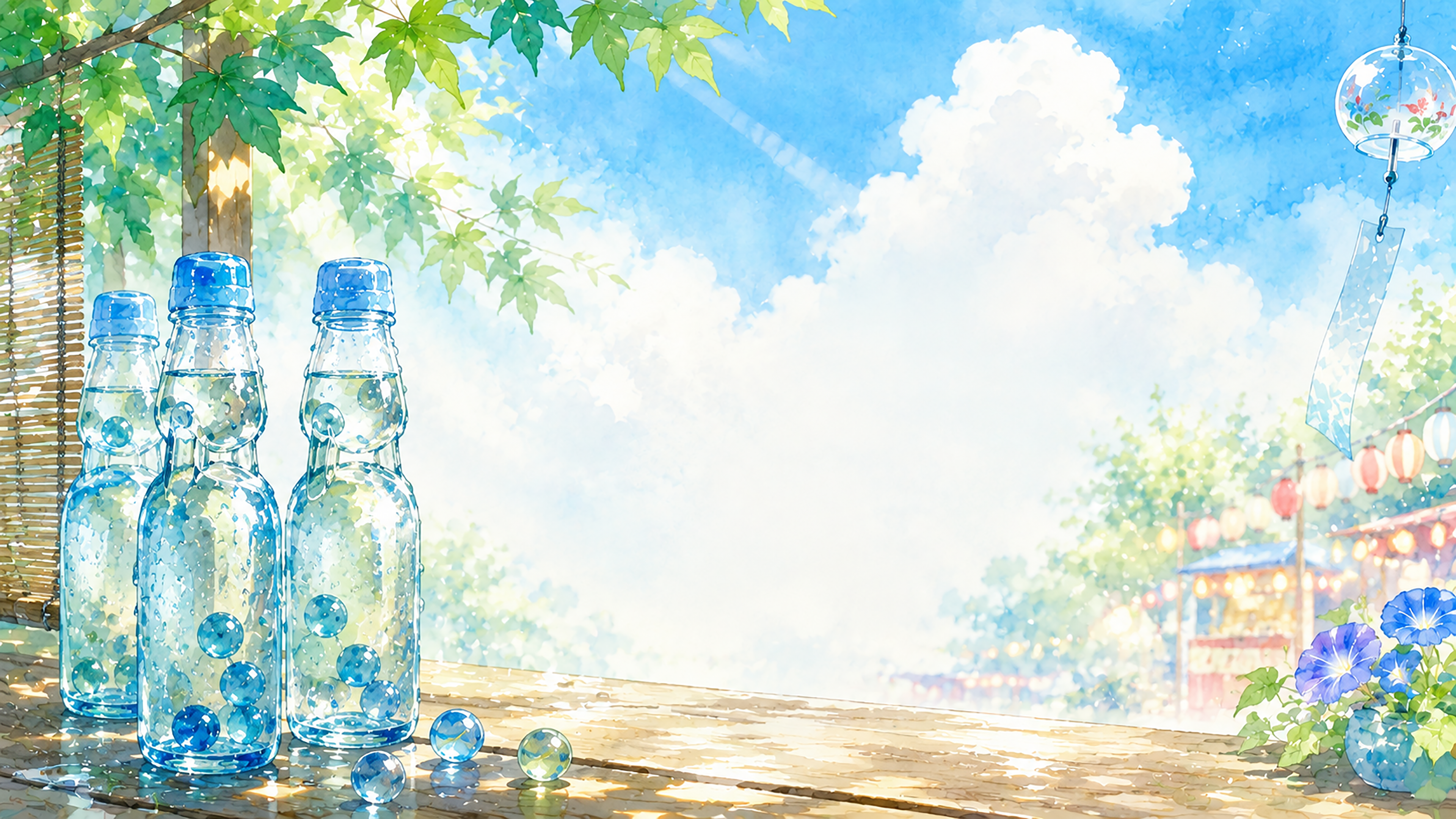 ラムネ背景イラスト【無料】レトロな夏背景素材（PNG）フリー92444に写真・文字を入れる